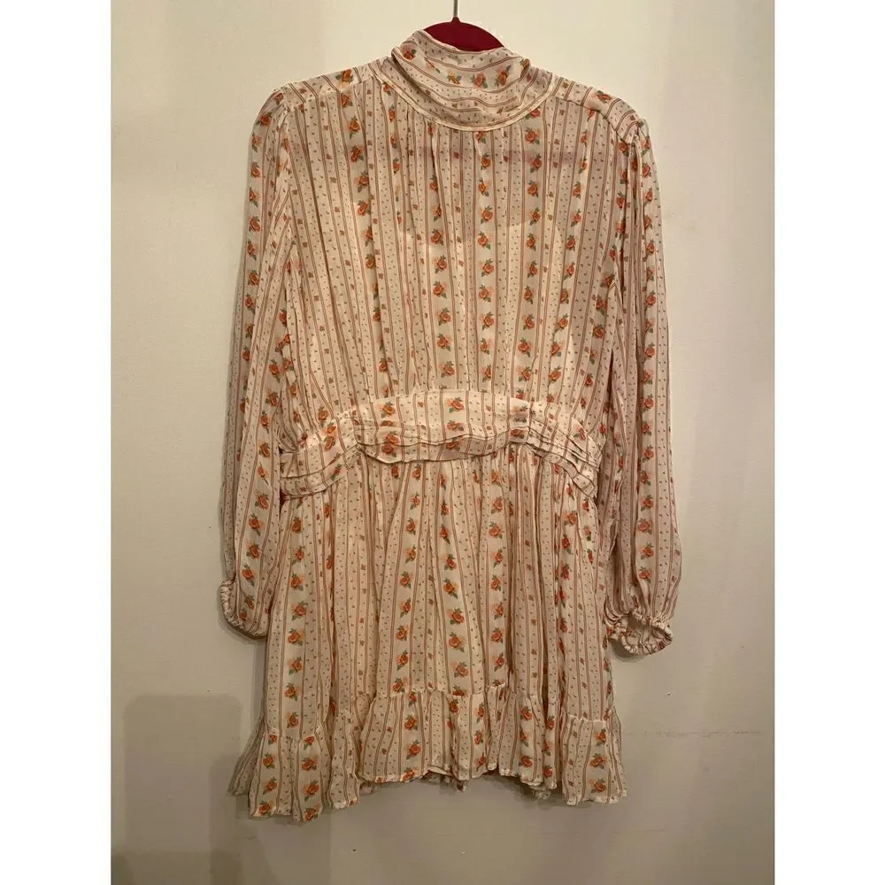 Let Me Be Mock Neck Sheer Mini Dress XSmall Petite